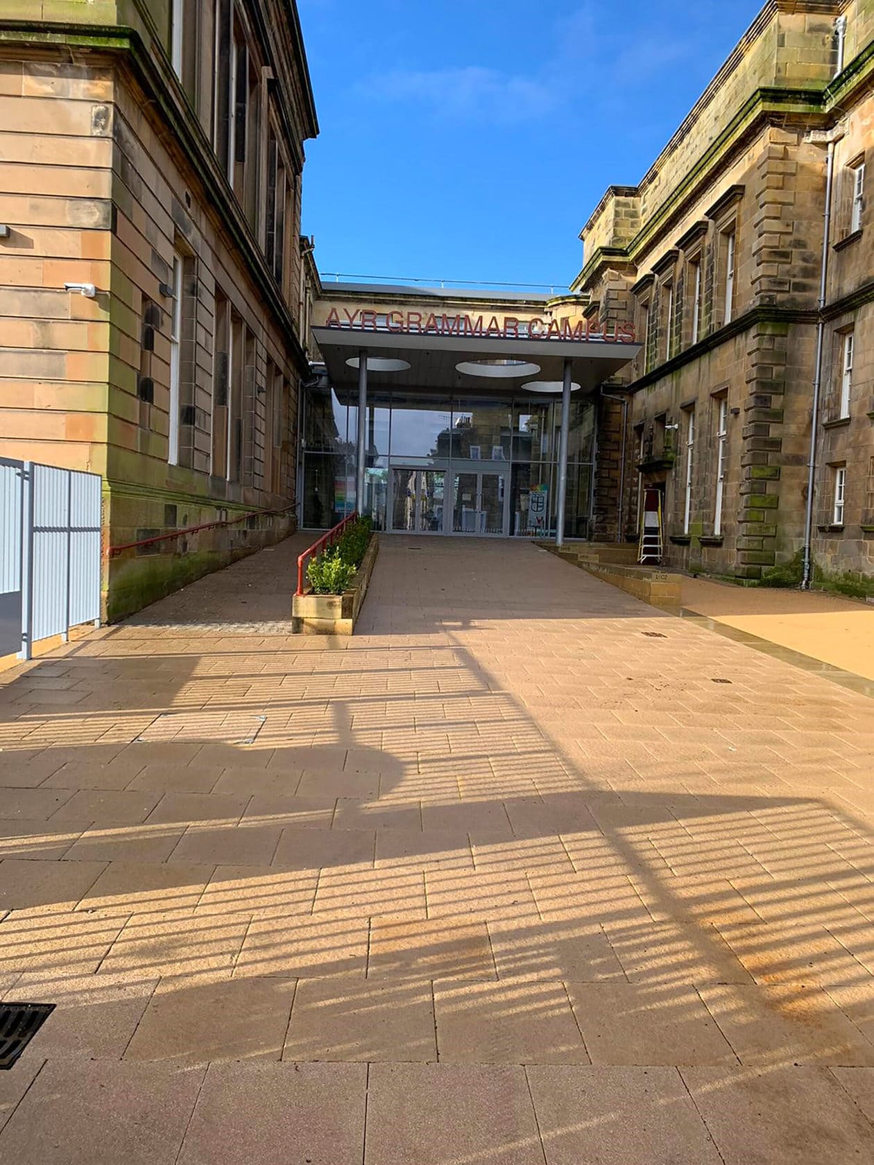 Dalcon install Marshalls organa slabs to the entrance at Ayr Grammar Campus