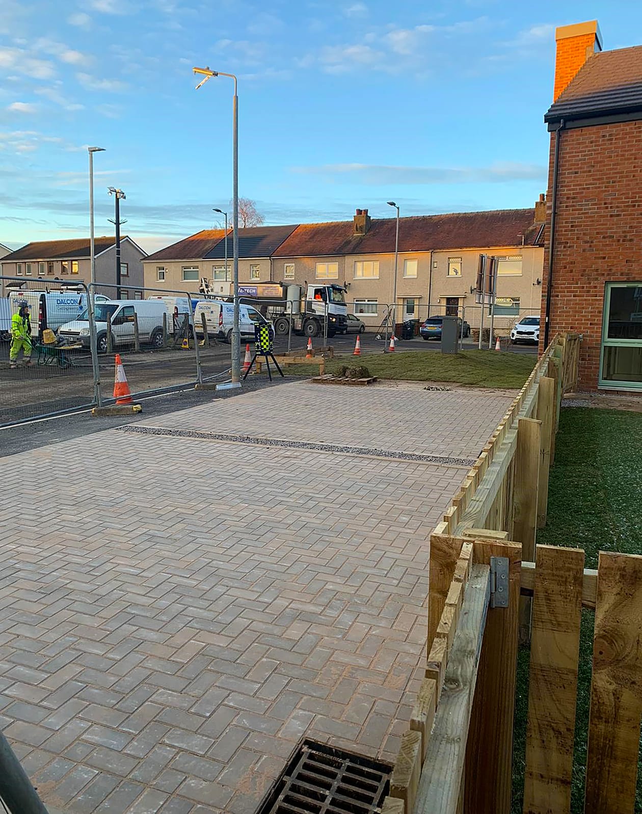 Dalcon installation of kerbing and block paving, tar installation to footpaths and roads
